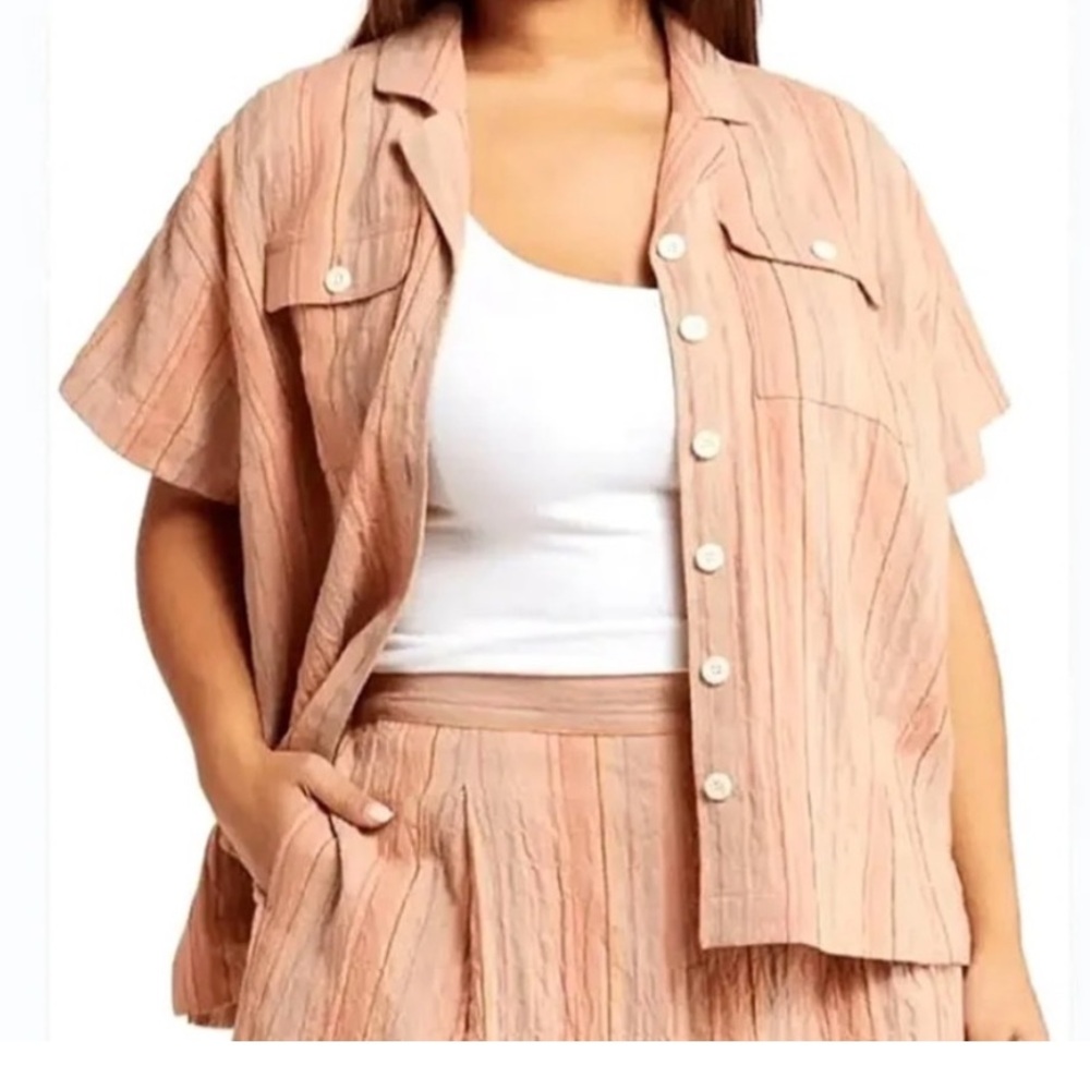 NWT Madewell ground clay camp linen shirt